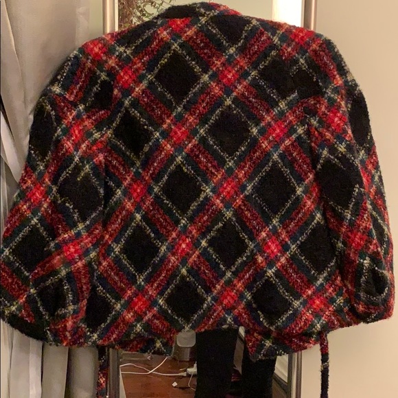 Hanii Y Tartan Cropped 3/4 Coat - Picture 8 of 8